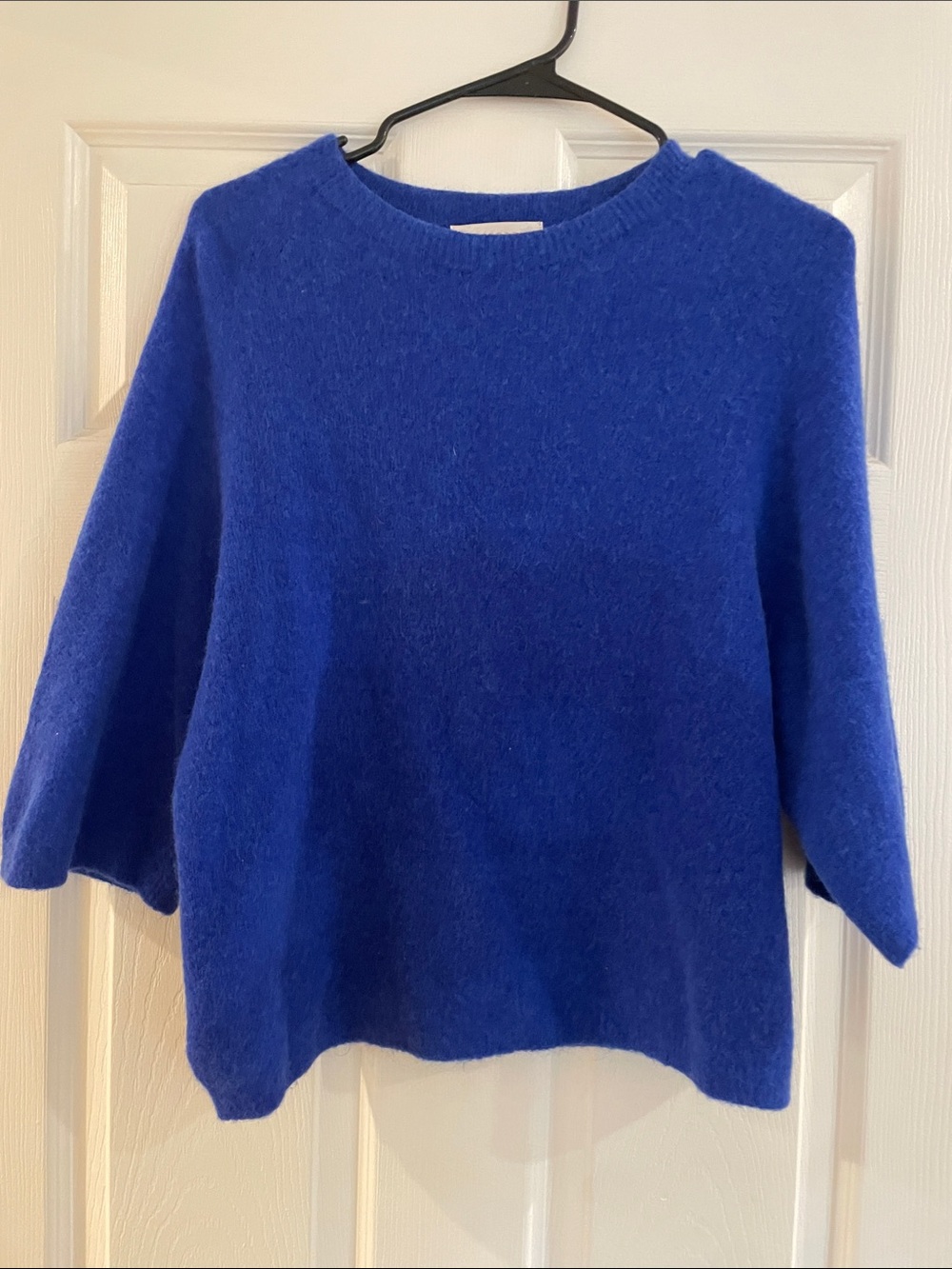 Women's Cozy Crewneck Raglan Sweater in Royal Blue